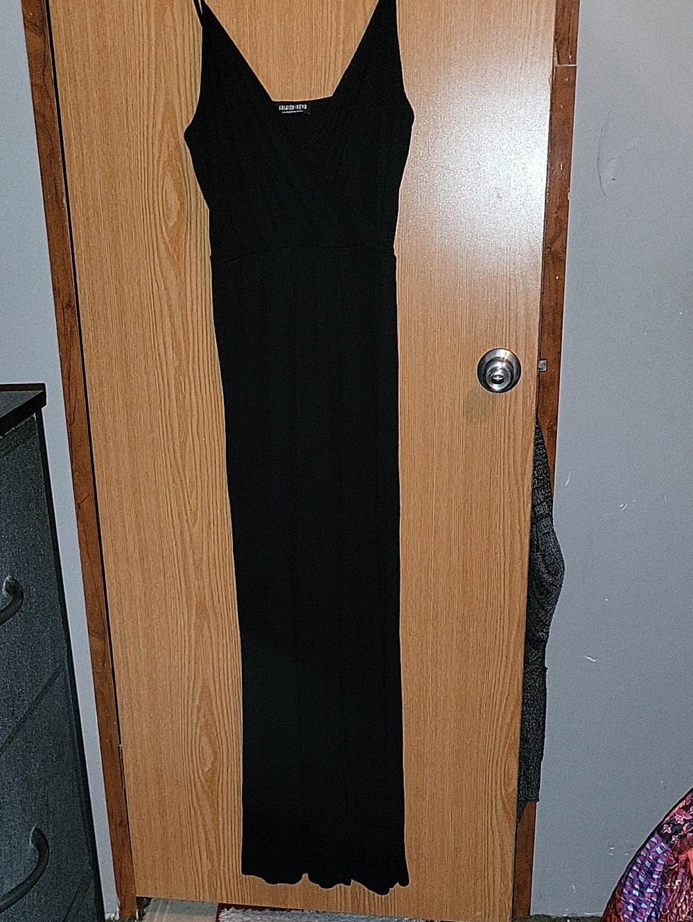 Fashion Nova Black V-Neck Sleeveless Full Length Romper
